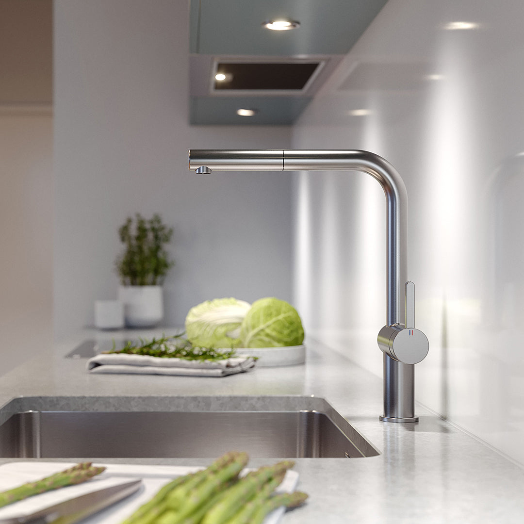BEVO E Stainless Steel Kitchen Lever Mixer with Pull-out Spray A225