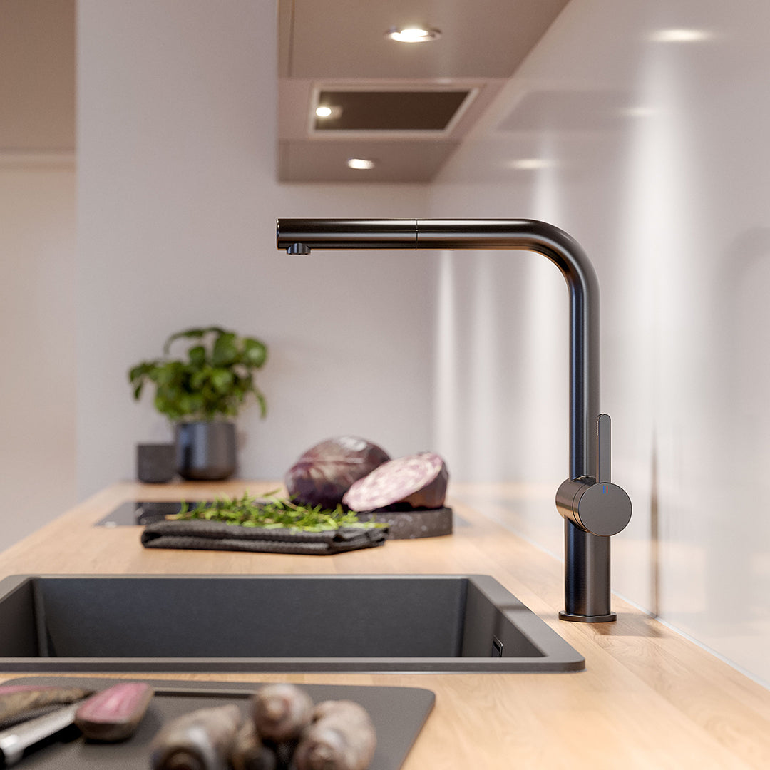 BEVO E Stainless Steel Kitchen Lever Mixer with Pull-out Spray A225