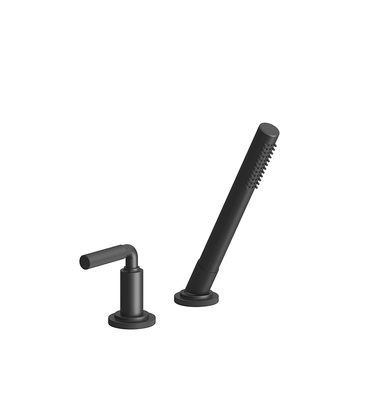Techno Chic Deck mounted Roman diverter valve and handshower assembly - Lever Knurling
