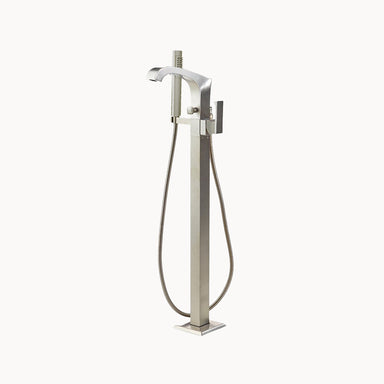 Leyden Floor Mount Tub Filler with Metal Lever Handle and Hand Shower