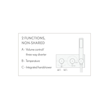 Wisp Thermostatic Shower Trim with Hand Shower, 2 Non-shared Functions