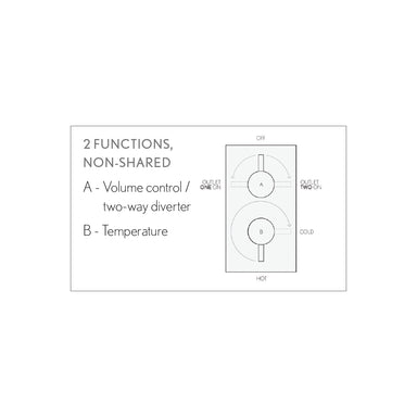 Belgravia 1500 Thermostatic Shower Trim with White and Metal Lever Handle, 2 Non-shared Functions