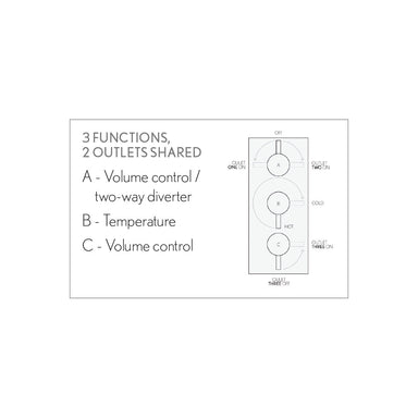 UNION 3000 Thermostatic Shower Trim, 3 Functions