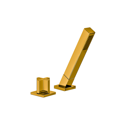 Edge Deck-mount Roman Diverter and Handshower Set