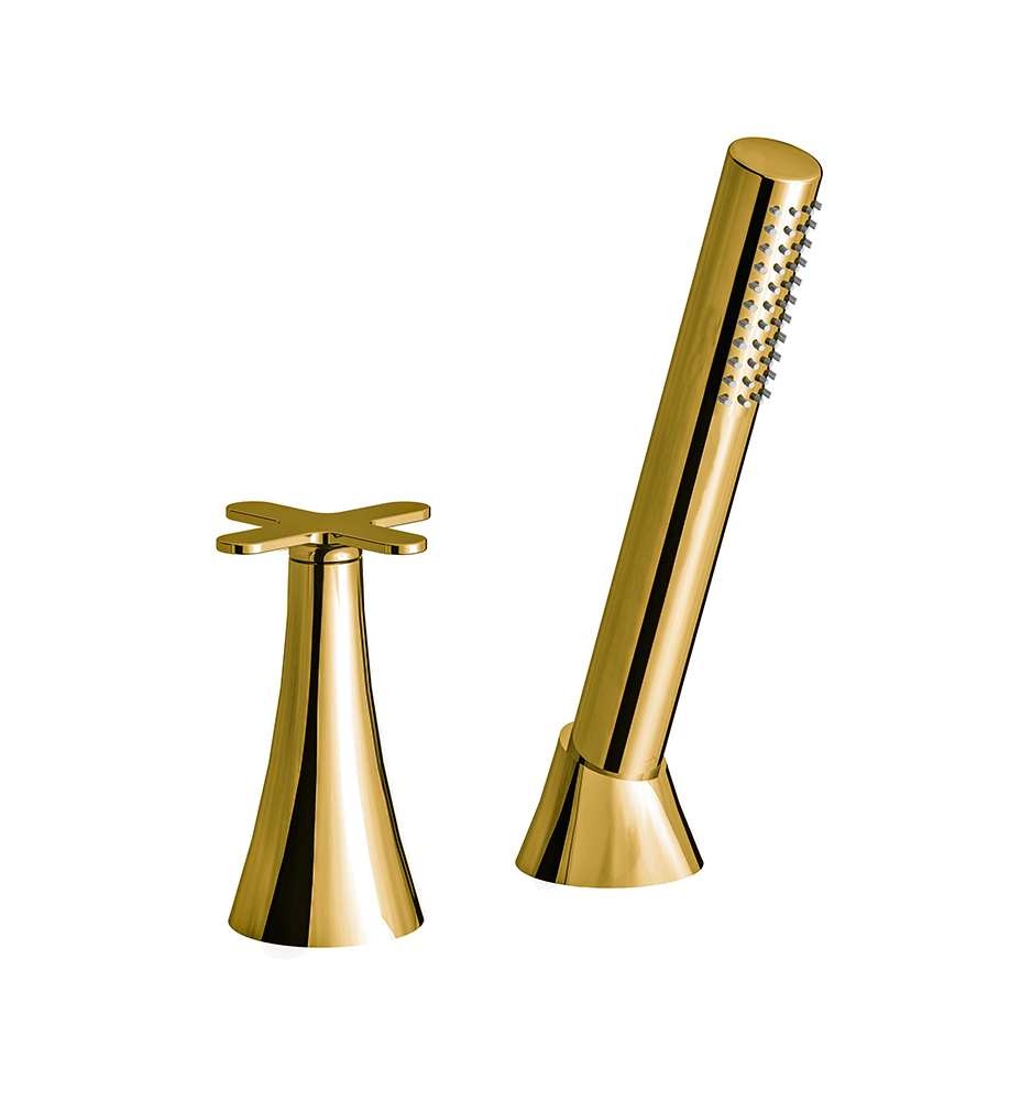 Konic Deck-mount Roman Diverter and Handshower Set