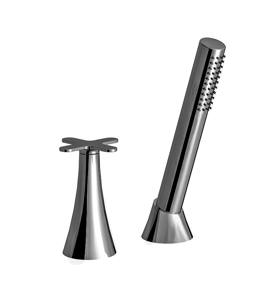 Konic Deck-mount Roman Diverter and Handshower Set