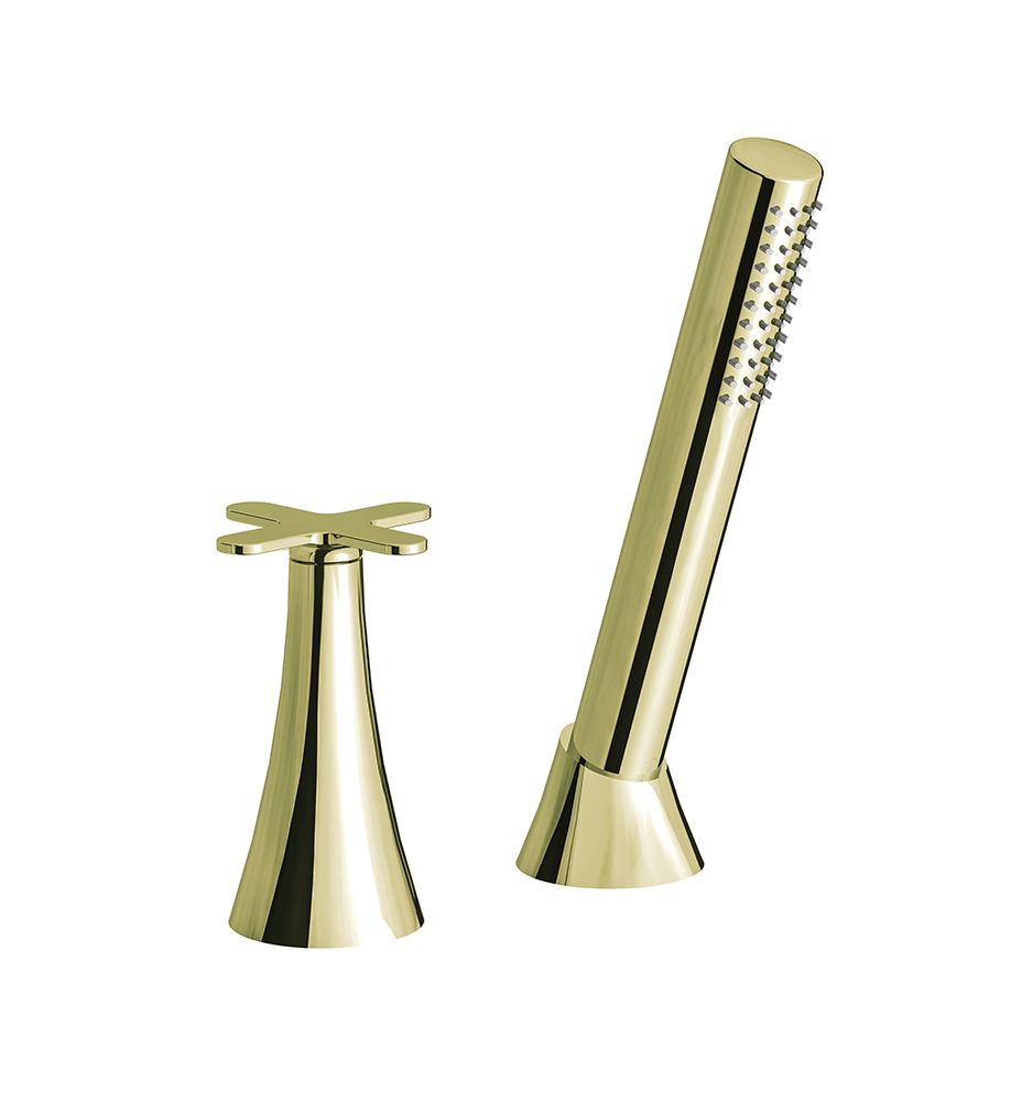 Konic Deck-mount Roman Diverter and Handshower Set