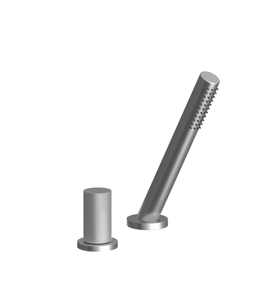 Lollipop Deck-mount Roman Diverter and Handshower Set - Knurling