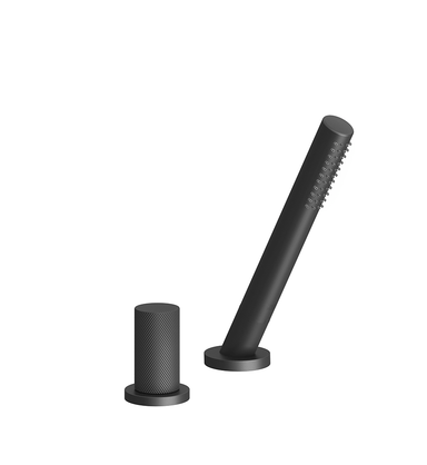 Lollipop Deck-mount Roman Diverter and Handshower Set - Knurling