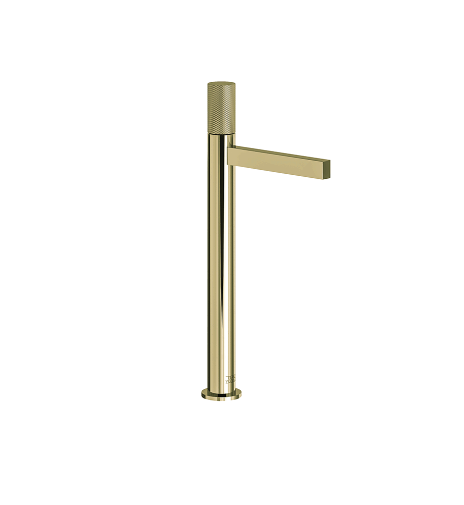 Lollipop Single handle luxury lavatory set with pop-up drain assembly - Knurling