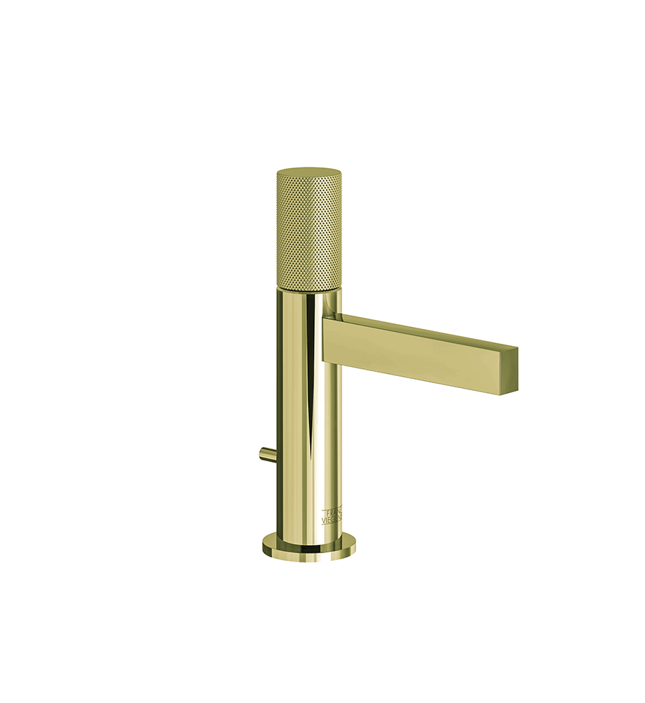 Lollipop Single handle luxury lavatory set with pop-up drain assembly - Knurling