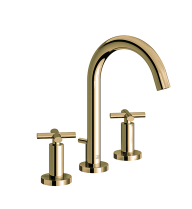Nerea Widespread lavatory faucet with pop-up drain assembly