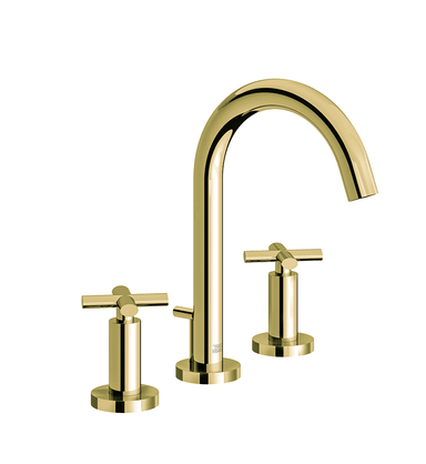 Nerea Widespread lavatory faucet with pop-up drain assembly