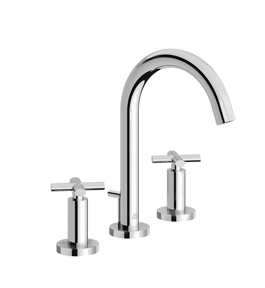 Nerea Widespread lavatory faucet with pop-up drain assembly