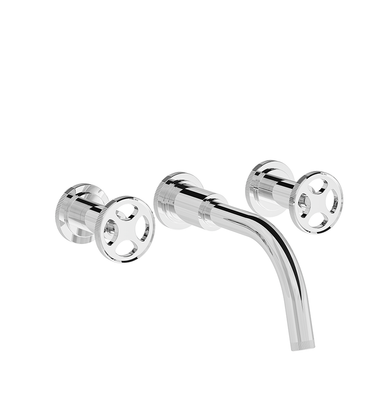 Techno Chic Wall-mounted lavatory faucet, less drain assembly, trim only - Vertical lines