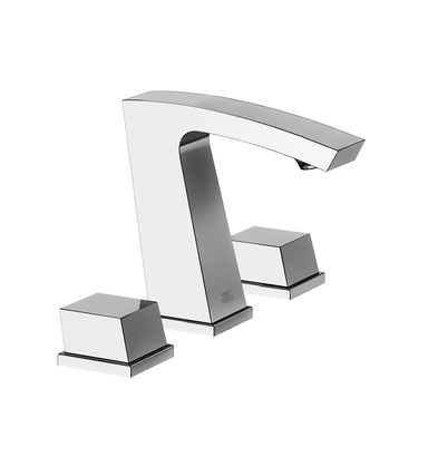 Buzz Widespread lavatory faucet with push-down pop-up drain assembly (no lift rod)