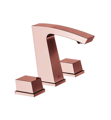 Buzz Widespread lavatory faucet with push-down pop-up drain assembly (no lift rod)