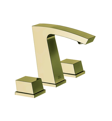 Buzz Widespread lavatory faucet with push-down pop-up drain assembly (no lift rod)