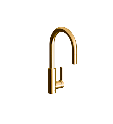 Contemporary single handle Bar/Prep Faucet with pull-out sprayer and flexible hose