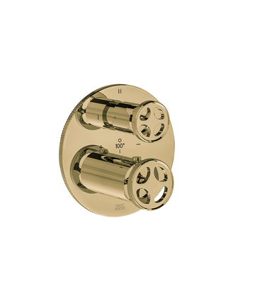 Techno Chic Thermostatic Shower Trim with Three-Way Diverter, Knurling, 3 Functions