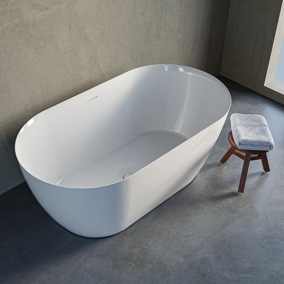 MPRO 60" Freestanding Bathtub with Integral Overflow