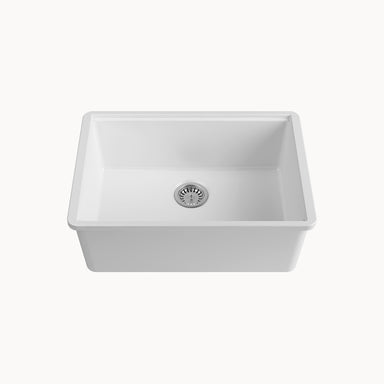 24" Normandy Undermount Single-bowl Fireclay Sink