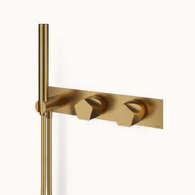 Penta PE455 Stainless Steel Thermostatic Trim with Two-way Diverter and Volume Control – 2 Functions in Stainless Steel Matte Gilded PVD