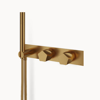 Penta PE455 Stainless Steel Thermostatic Trim with Two-way Diverter and Volume Control – 2 Functions in Stainless Steel Matte Gold PVD