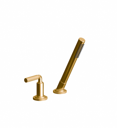 Techno Chic Deck mounted Roman diverter valve and handshower assembly - Lever Knurling