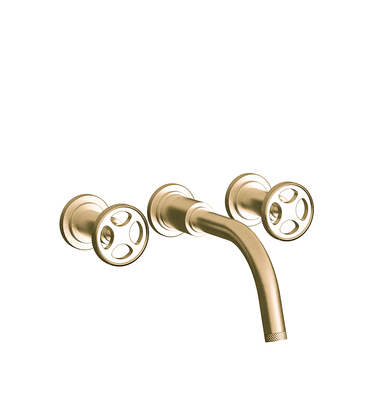 Techno Chic Wall-mounted lavatory faucet, less drain assembly, trim only - Knurling