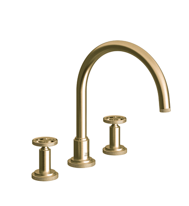 Techno Chic Deck mounted Roman bath faucet 3/4" valves - Knurling