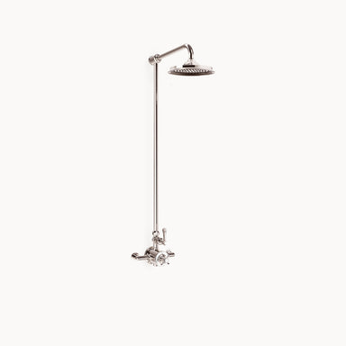 Belgravia Exposed Shower Trim with Metal and White Lever Handle