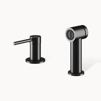 F2 MXSP Two-hole Stainless Steel Mixer and Pull-out Side Spray in Stainless Steel Matte Black PVD