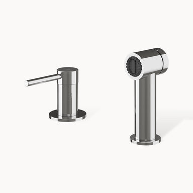 F2 MXSP Two-hole Stainless Steel Mixer and Pull-out Side Spray in Stainless Steel Polished