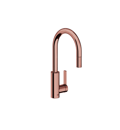 Contemporary single handle Bar/Prep Faucet with pull-out sprayer and flexible hose