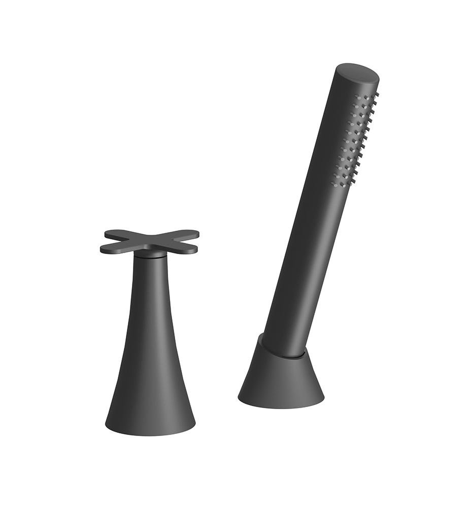Konic Deck-mount Roman Diverter and Handshower Set