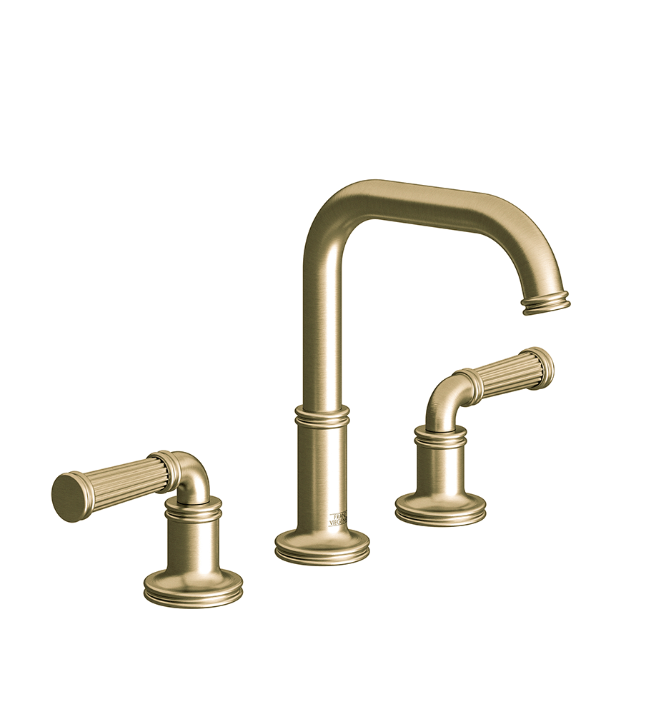 Classic H Widespread lavatory faucet with pop-up drain assembly