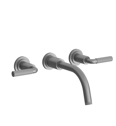 Techno Chic Wall-mounted lavatory faucet, less drain assembly, trim only - Vertical Lines Lever