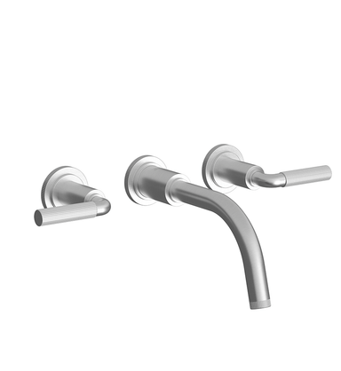 Techno Chic Wall-mounted lavatory faucet, less drain assembly, trim only - Vertical Lines Lever
