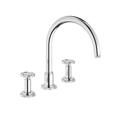 Techno Chic Deck mounted Roman bath faucet 3/4" valves - Knurling