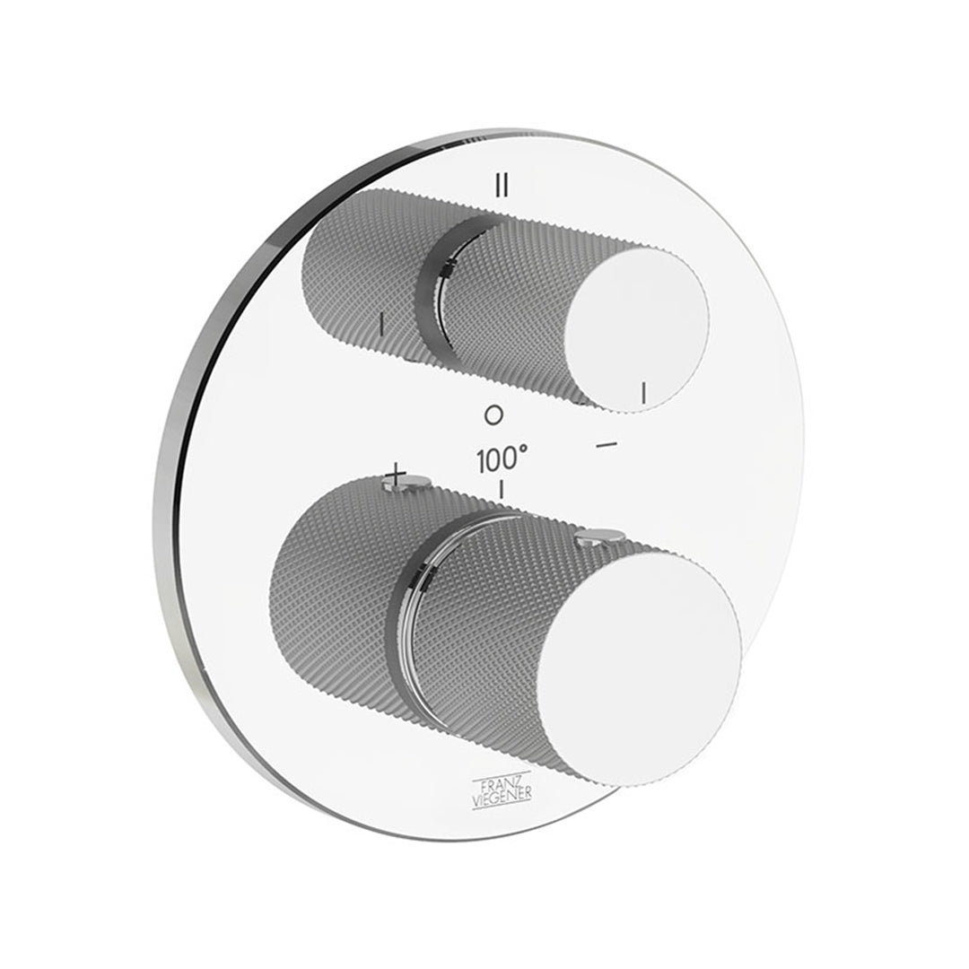 Universal Thermostatic Shower Trim with Three-Way Diverter, Knurling, 3 Functions