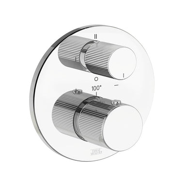 Universal Thermostatic Shower Trim with Three-Way Diverter - Vertical Lines - 3 Functions
