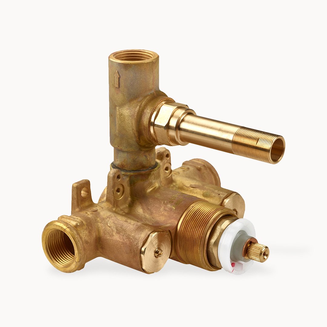 Dual-control 3/4" Thermostatic Rough-in Valve with Volume Control, 1 Function