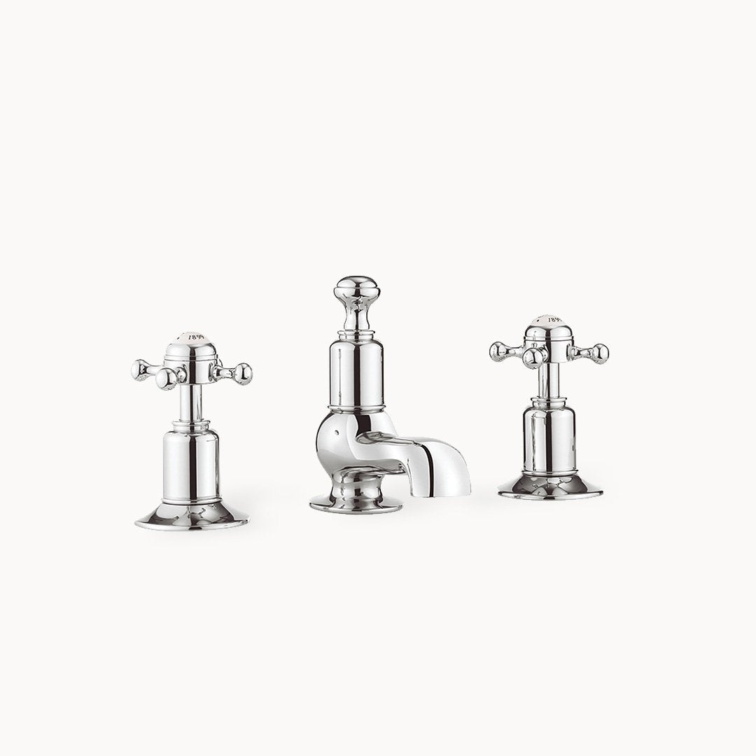 Belgravia Widespread Bathroom Faucet with Metal Cross Handles