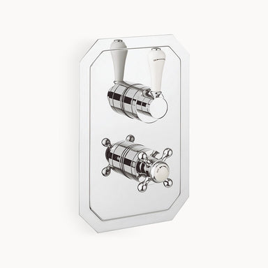 Belgravia 1500 Thermostatic Shower Trim with White and Metal Lever Handle, 2 Non-shared Functions