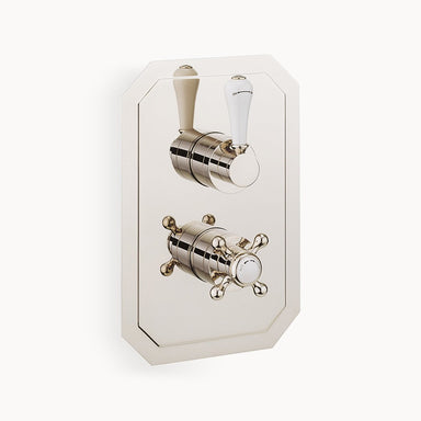 Belgravia 1500 Thermostatic Shower Trim with White and Metal Lever Handle, 2 Non-shared Functions