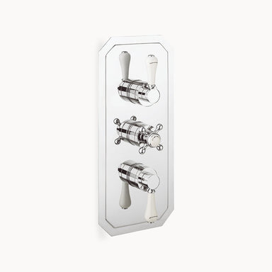 Belgravia 3000 Thermostatic Shower Trim with White and Metal Lever Handles, 3 Functions