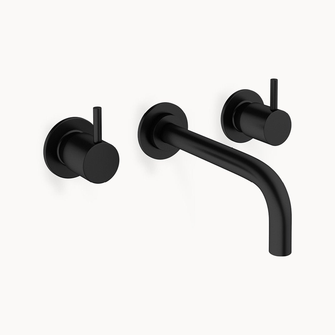 MPRO Wall Mount Bathroom Faucet with Metal Lever Handles