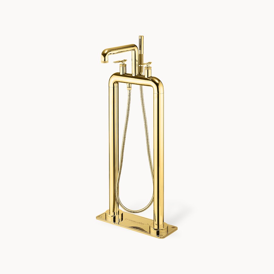 UNION Floor Mount Tub Filler with Metal Lever Handles