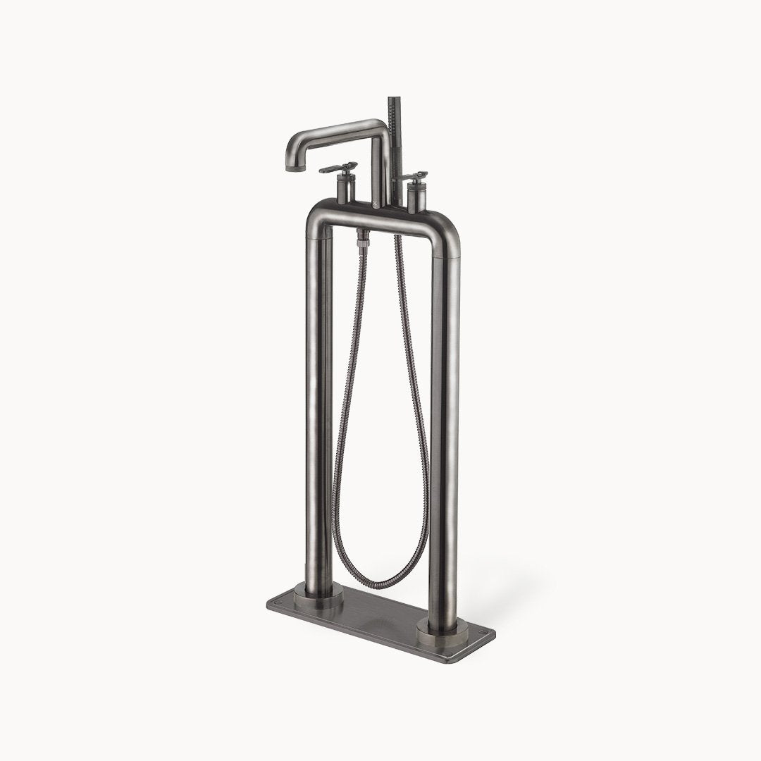 UNION Floor Mount Tub Filler with Metal Lever Handles